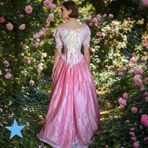 Vintage Silk Pink Poof Ballgown Dress Glenda Princess Fairy Costume XS S 00 0 2